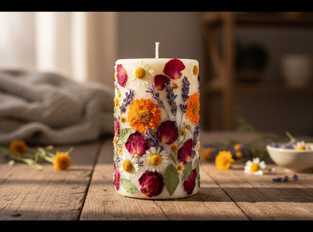 DIY-Duftkerzen: Die schönste Geschenkidee mit getrockneten Blumen