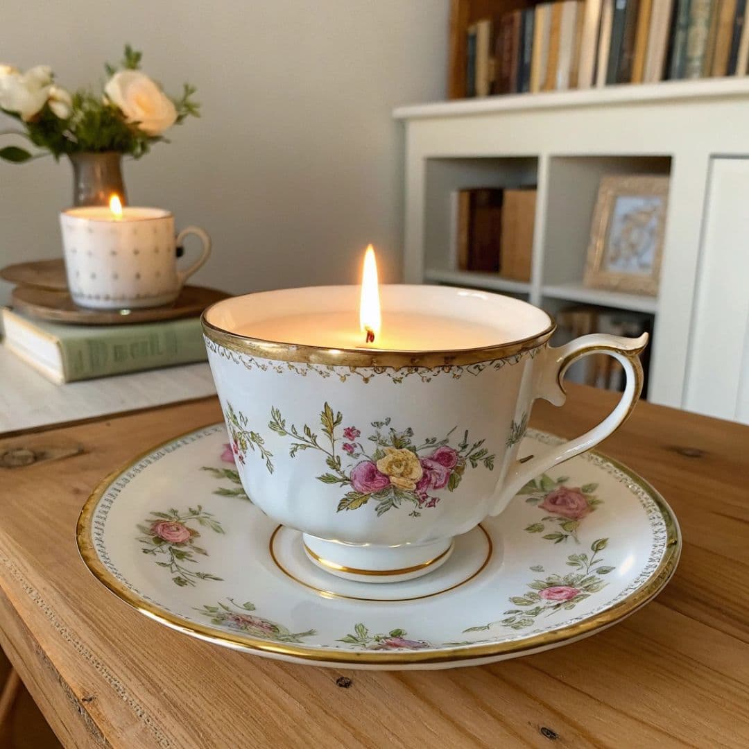 Verwandle alte Tassen in zauberhafte DIY-Kerzen - ein einfaches Upcycling-Projekt mit großer Wirkung. Aus vintage Tassen, Kerzenwachs und Duftstoffen entstehen individuelle Geschenke, die Gemütlichkeit und nostalgischen Charme versprühen.